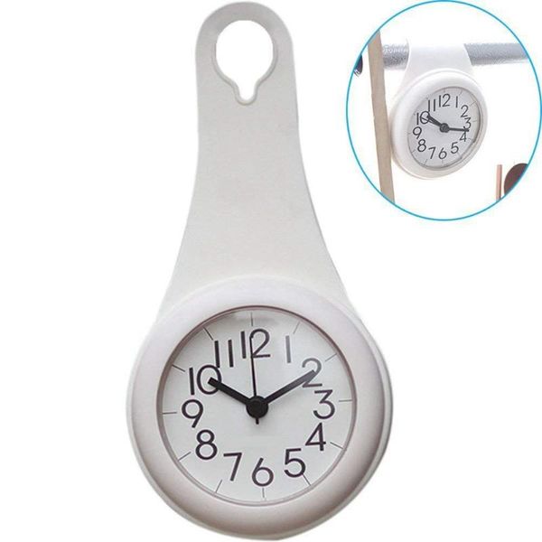 

wall clocks bathroom waterproof anti-fog suction cup clock fashion clock(white)