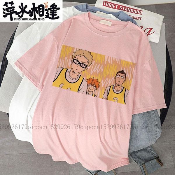 

women's t-shirt oya summer haikyuu t shirt women kuroo anime bokuto manga shoyo volleyball creative streetwear tees female, White