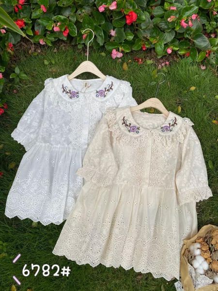 

women's blouses & shirts summer sweet embroiedry flower lapel shirt women short sleeve pullover female 6782, White