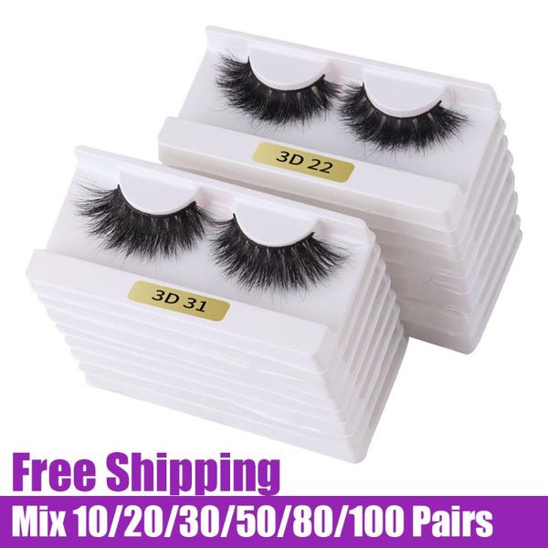 

thinkshow mink lashes wholesale 10/20/30/50/80/100 pairs eyelashes in bulk handmade false makeup natural
