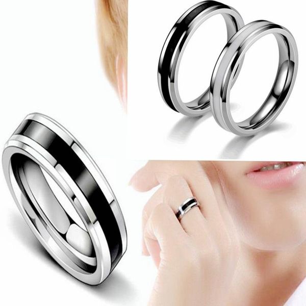 

cluster rings celebrity style titanium steel drop oil ring european and american niche stainless couple korean ornament wholesale, Golden;silver