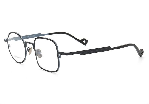

fashion sunglasses frames mens womens pure titanium square round fashionable thin lightweight unique metal eyewear retro rx-able eyeglass, Black
