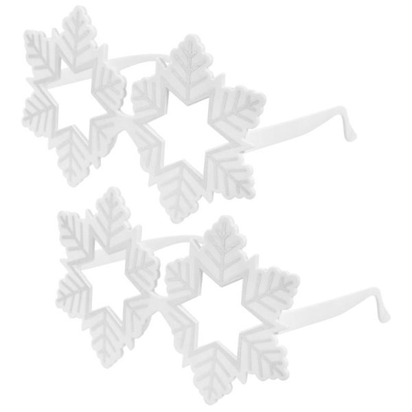 

party decoration 2pcs christmas po glasses snowflakes eyeglasses props for xmas