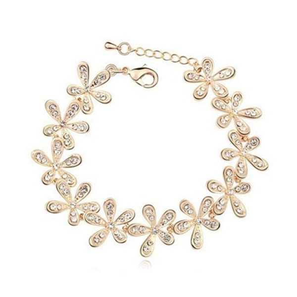 

link, chain 2021 women bracelet vintage bohemian full crystal rhinestone alloy wrap for girls jewelry gifts, Black