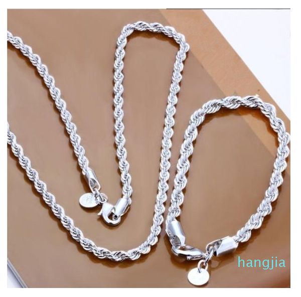 vendita all'ingrosso di gioielli in argento sterling 925, collana 925 + set di gioielli con braccialetto,