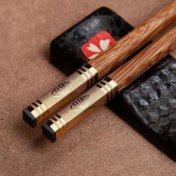 

chopsticks 100pairs chinese wood alloy reusable sushi rice tableware wedding party gift