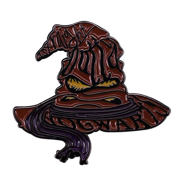 

pins, brooches halloween enamel pin sorting hat brown magic head brooch angry eyes fashion jewelry briefcase badgeÂ gift for friends, Gray