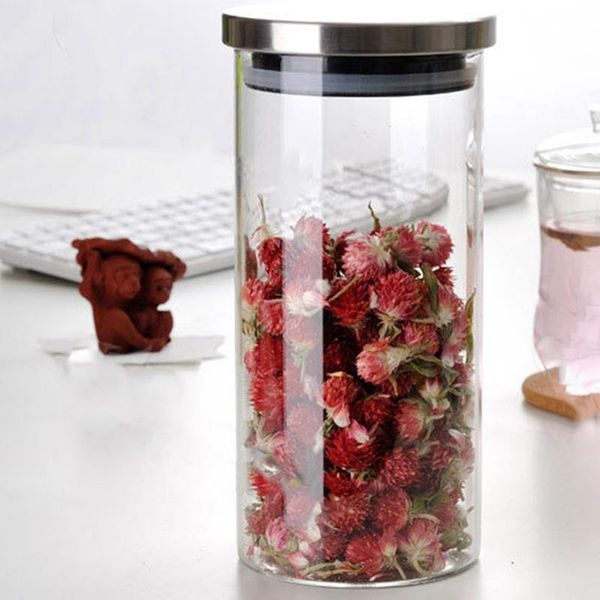 

storage bottles & jars sealed kitchen glass tea with lid heat-resistant household