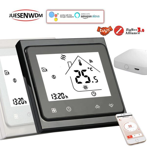 

smart home control eu 24v/95-220v 5a/16a weekly thermostat zigbee for gateway wifi water heating, electric gas heating