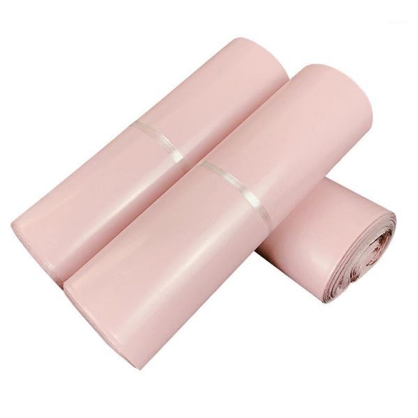 Сумки для хранения 100 шт. / Лот светло-розовый полиэтилер Пластиковая водонепроницаемая почтовая оболочка