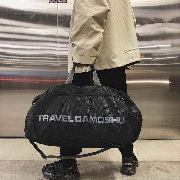 

duffel bags waterproof nylon large-capacity travel bag storage multifunctional outdoor sports one-shoulder messenger backpack for men