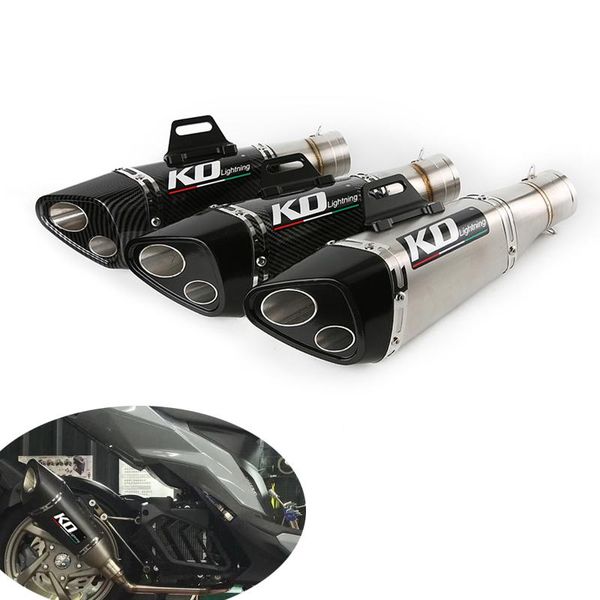 

triangle dual-outlet 51 mm motorcycle exhaust muffler pipe no db killer escape stainless steel for cbr500r zx10r z750 gsxr1000 system
