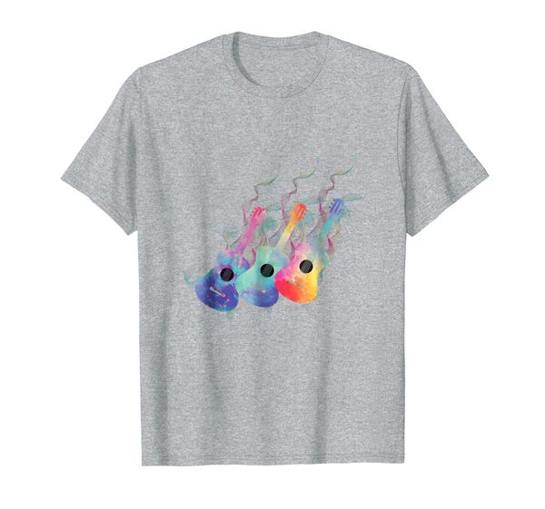 

rainbow music guitar t-shirt, White;black