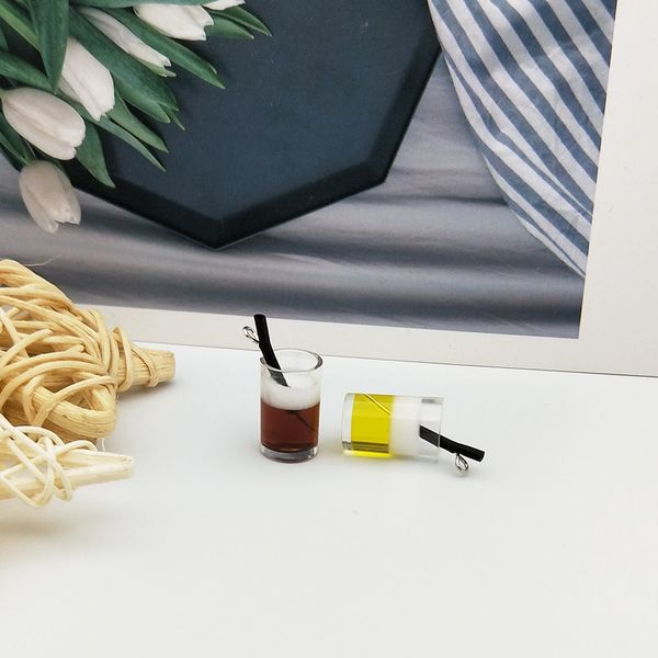 

10pcs 3d cola beer cup resin charms pendants drink bottle charms handmade diy craft fit earring jewelry diy accessories 11*27mm, Bronze;silver