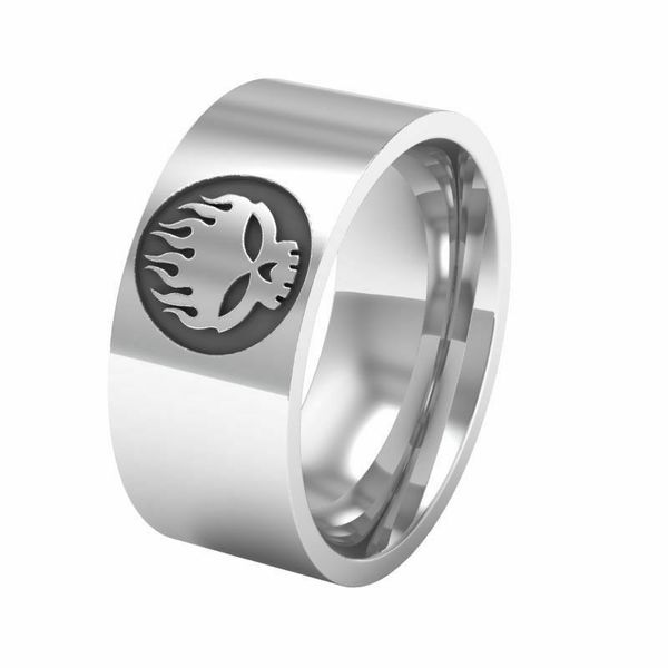 

8mm stainless steel the hellfire skull mens band rings size 6-13, Silver