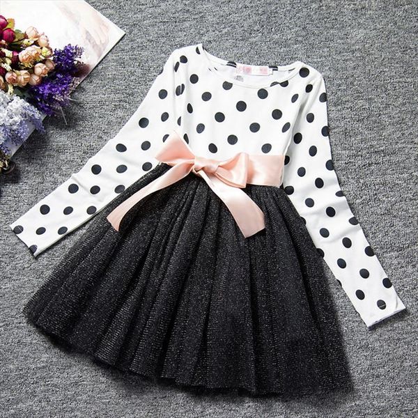 

flower bow girls spring girl dresses summer long sleeve princess teenager casual daily kids for, Red;yellow