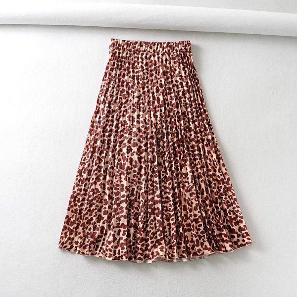 

skirts summer pleated woman leopard european style harajuku clothing, Black