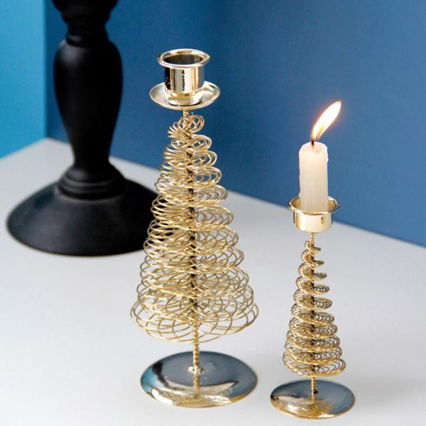 

candle holders christmas hollow holder xmas tree candlestick metal ornaments table decoration