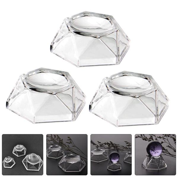 

novelty items 3pcs chic crystal display base acrylic holder (transparent)