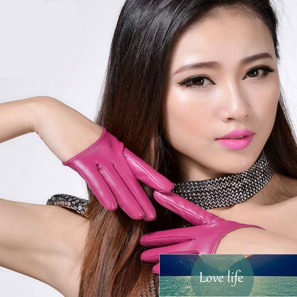 

men' women' fashion nightclub show half palm pu leather gloves couple models multi-color punk gloves l63 factory price expert de, Blue;gray