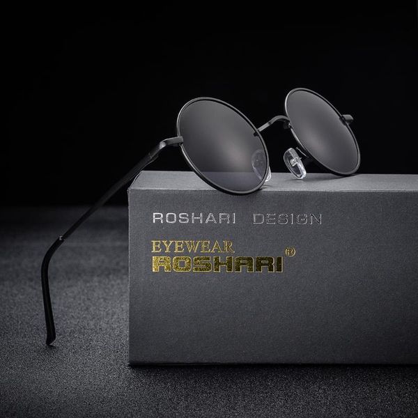 

roshari vintage round polarized hippie sunglasses small circle sun glasses john lennon a04 with box, White;black