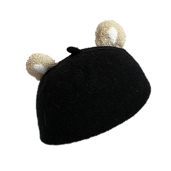 

beanies girls sweet warm hat big boy autumn and winter cute knitted wool student bear ear beret