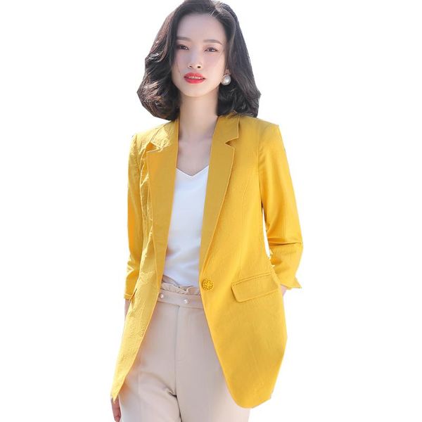 

women's suits & blazers fashion spring summer half sleeve women blazer ladies arrival green yellow white black female jacket coat suit