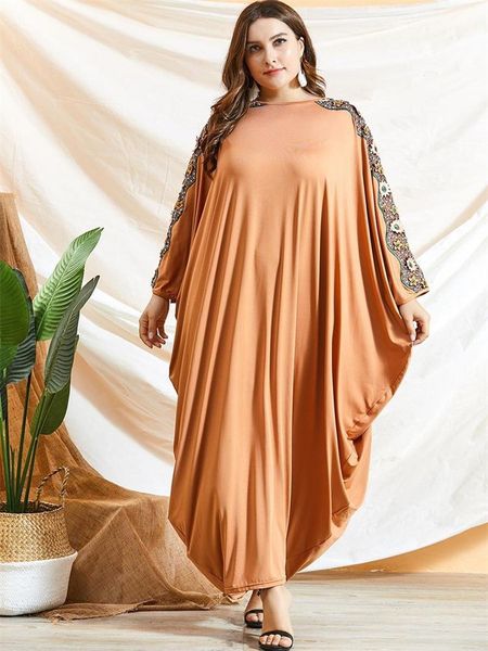 

arabic oversized batwing sleeve abaya dress loose muslim dubai turkey gown dresses autumn 2021 knitted moroccan kaftan rob casual, Black;gray