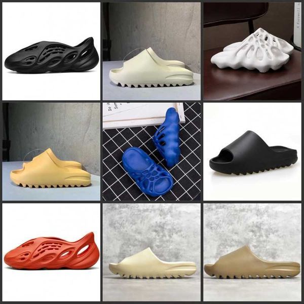 

kanye slides graffiti bone resin desert sand rubber slippers summer brown flat men women beach foam runner flip flops size 36-45 1449 t2 zlh, Black
