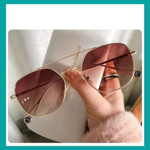 

sunglasses abay large square women brand designer metal double beam eyewear female men glasses fashion street retro uv400 oculos, White;black