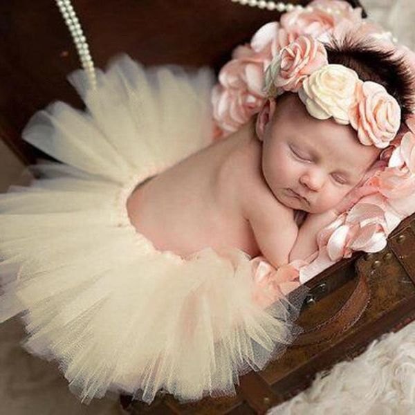

skirts fluffy lace tutu set baby solid tulle skirt with flower headband cake outfit born po props infant princess clothes, Blue
