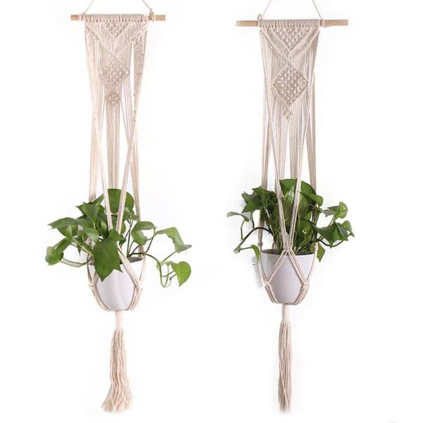 

planters & pots cotton rope flower pot net bag hanger hanging basket lanyard hand-woven plant