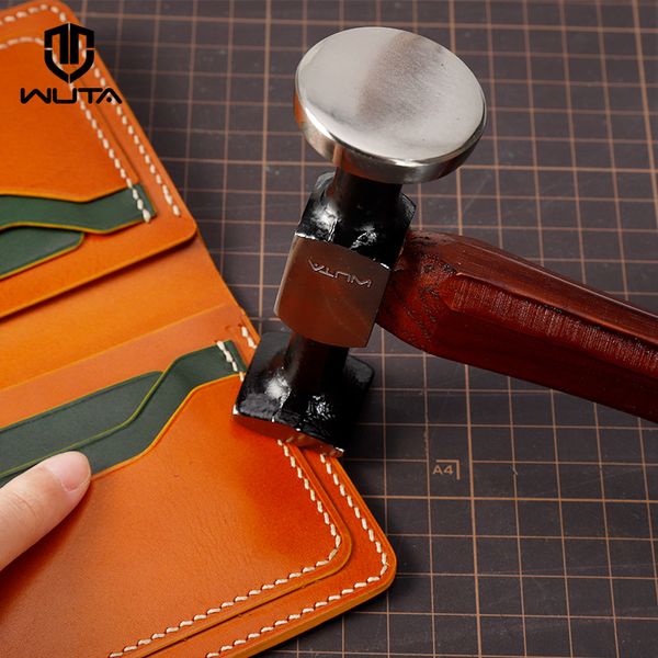 

wuta leather steel hammer original design carbon steel double head smooth hammer mallet professional leather craft tool 1 pcs