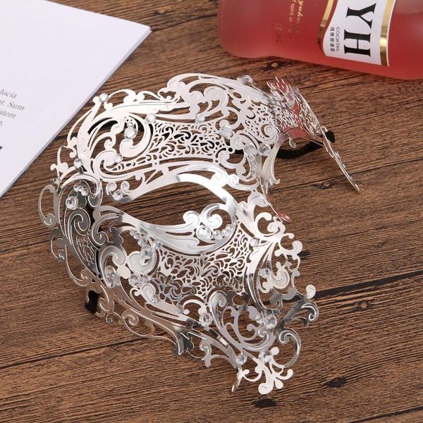 

party masks luxury gold rhinestone venetian metal laser cut wedding masquerade mask dance cosplay costume