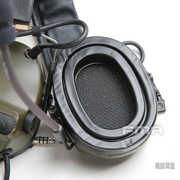 

for comtac peltor headsets earpiece mat soft gel ear cushions silicone pad waist support, Black;gray