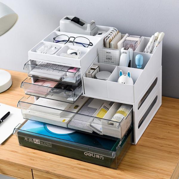 

storage boxes & bins office deskbox plastic drawer cabinet documents miscellaneous items multi-layer finishing xi341027