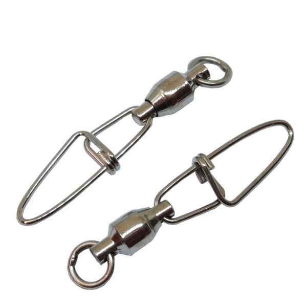 

fishing hooks 50 pieces/lot ball bearing swivel with insurance snap bass swivels sea tackle