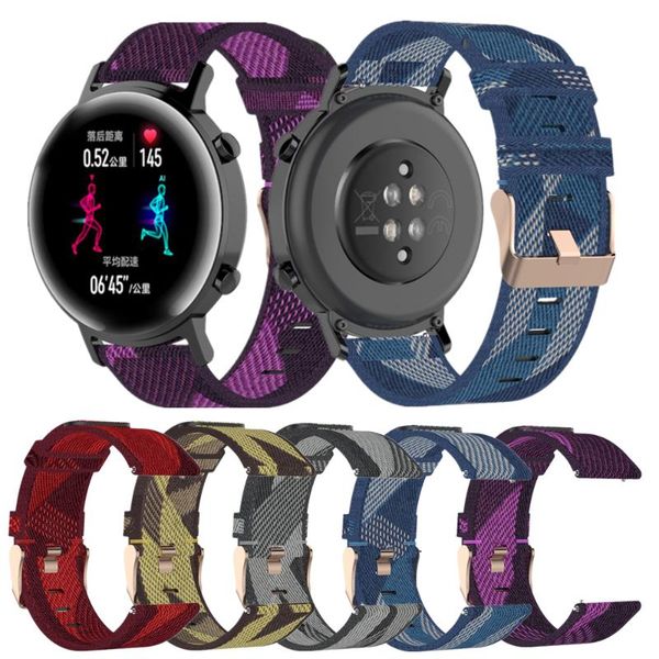 

watch bands canvas band for huawei gt 2 42mm strap replacement watchbands bracelet gt2 20mm soft nylon sports, Black;brown