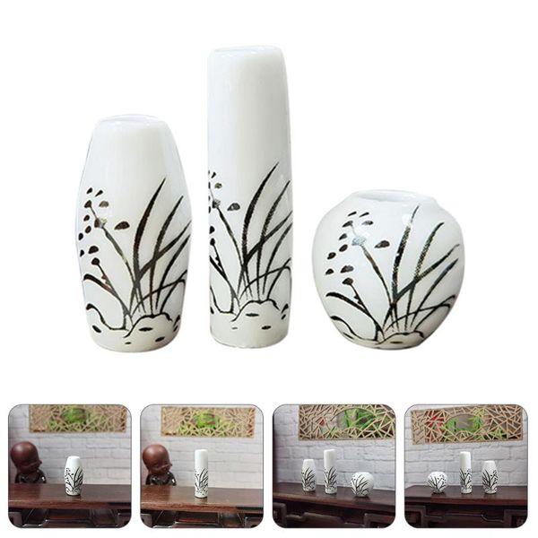 

vases 3pcs mini flower miniature scene decoration chinese style po props