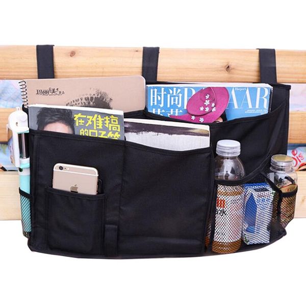 

hanging bedside storage bag oxford cloth multi-pocket gadget container dormitory bedroom baby room bags boxes & bins