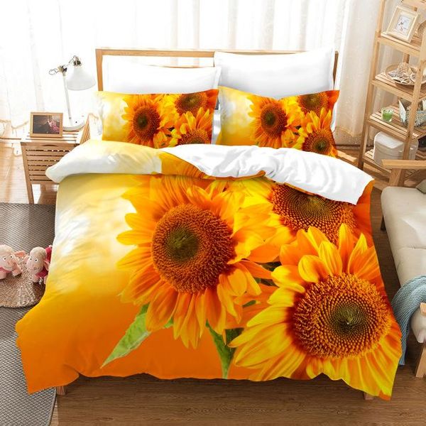 

bedding sets sunflower set luxury duvet cover romantic rose flowers quilt digital printing bed linen fashion design