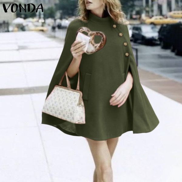 

women's jackets casual sleeveless baggy cardigan autumn fashion coats vonda solid outwear female loose buttons 5xl yw8v, Black;brown