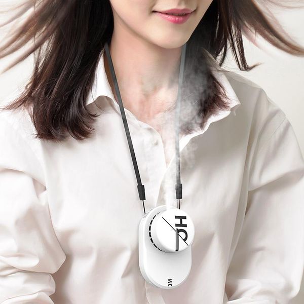 

electric fans wireless necklace fan mini portable neckband usb rechargeable 2000mah battery outdoor spray handheld for office home