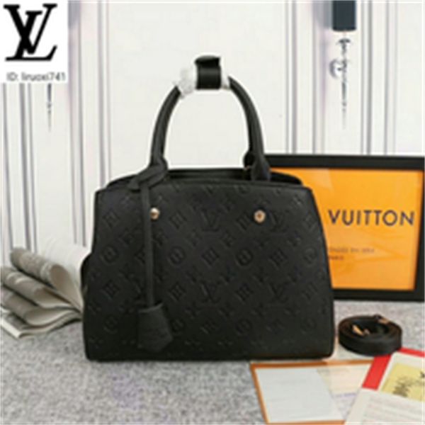 

brand designer luxury iqcc m41046 embossed handbag black 29cm women handbags iconic bags handles shoulder bags totes cross body bag clut
