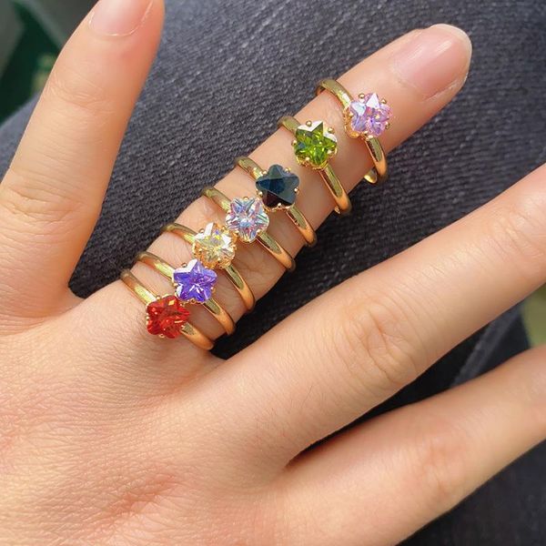 

wedding rings wholesale 2021 random style selling fashion simple open flower diamond ring couple men women gift, Slivery;golden
