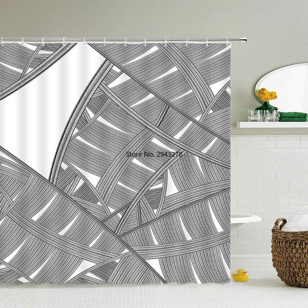 

shower curtains modern geometry decoration waterproof fabric bathroom curtain black white stripe 3d print bathing screen