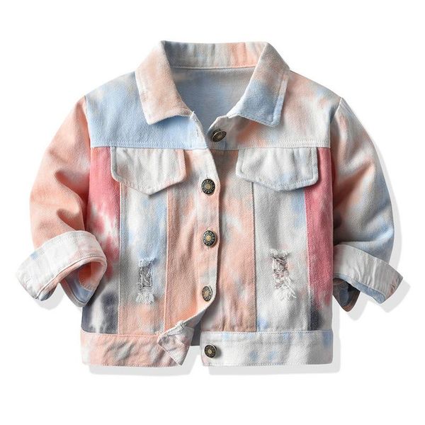 

denim jacket for girls spring baby boys clothes tie dye kids coat teen toddler girl windbreaker children jackets, Blue;gray