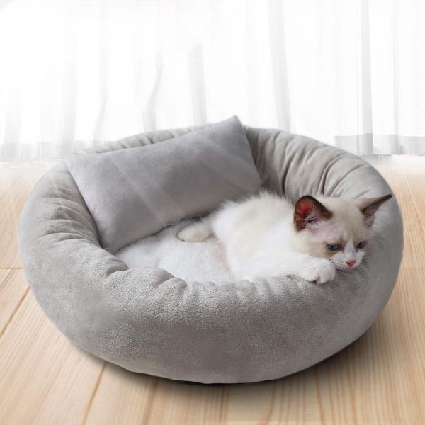 

cat beds & furniture round plush bed cave radiator feutre kennel indoor foldable washable hamburger warm kedi evi niche chat pumpkin qoo50mw