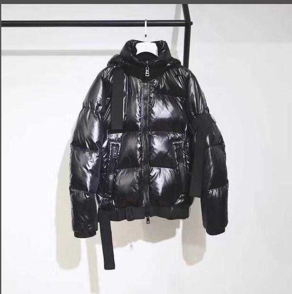 

men multiple straps hooded white duck down coat thick warm classic casual winter jacket weatherproof parkas, Black