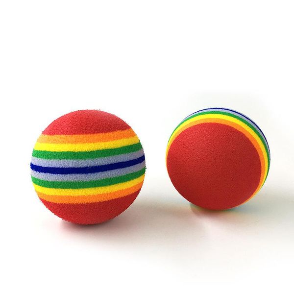 

cat toys spot wholesale pet super q striped rainbow ball foaming dog toy supplies interactive cute